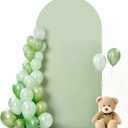 HEMMOTOP Green Arch Cover, 7.2 ft Spandex Wedding Balloon Arch Covers Stretchy Backdrop, Round Top Photo Stand Cover for Birthday, Baby Shower, Party, Reusable Double-Sided (Matcha Green, 7.2 ft)