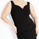 City Chic Plus Size Kiana Sweetheart MIDI Dress in Black, Size 22 (Black)