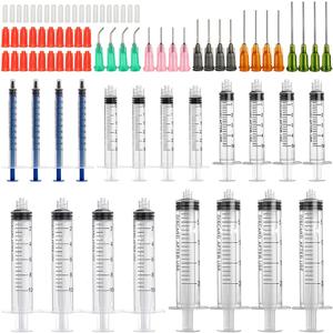 Glue Applicator Syringe with Blunt Tip Needle and Cap, for Liquid, Glue, Ink, Perfume, Lip Gloss Making