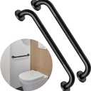 16 Inch Anti Slip Grab Bar for Shower, 2 Pack Munzong Oil Rubbed Black Bathroom Grab Bar, Knurled Handicap Balance Bar,Safety Hand Rail Support Elderly Senior