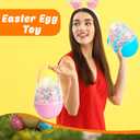 8 Pcs 10 Inch Translucent Jumbo Easter Eggs Large Plastic Giant Easter Eggs with Handle for Easter Hunt Supplies Basket Stuffers Holiday Decoration