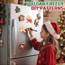 Vesici 12 Pcs Magnetic Bottle Opener 2.5in DIY Bamboo Gingerbread Man Shape Beer Openers Wooden Fridge Magnet Refrigerator Sticker Gift for Beer Lover Wedding Guest Kitchens Bars Parties