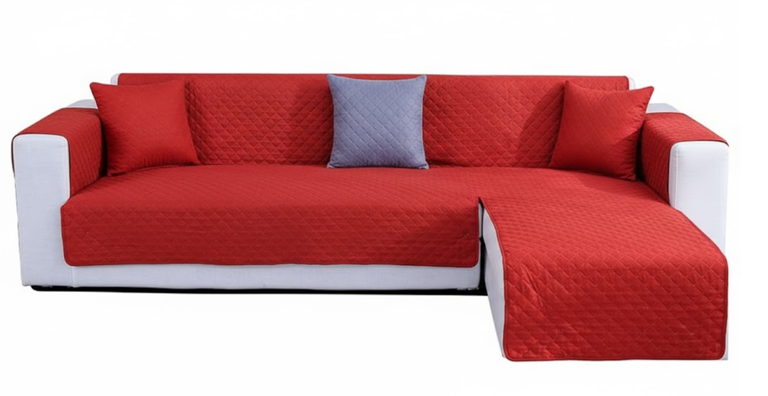 Double Side L Shape Couch Cover Sectional Sofa Covers Set Chaise Couch Cover Slip Covers for Sofas Couches Sectional Furniture Protector Cover  (Medium - 79*106inch)