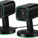 Sanyun SW202 24W Compact Computer Speakers, DSP 3 Modes 16bit USB DAC Bluetooth 5.2, 2.0 PC Multimedia RGB Gaming Speakers for Desktop Monitor Laptop, (Game/Movie/Music, Black)