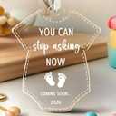 Christmas Baby Pregnancy Announcement Ornament - Pregnancy Announcement Gifts for Grandparents, Husband, Family, Aunt, Friend - Expecting Baby Coming Soon 2026 Ornament Decoration (You Can Stop Asking Now Baby Announcement)