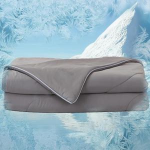MorroMorn Cooling Comforter for Hot Sleepers & Night Sweats - IceyRest Cold Touch Technology, Lightweight Summer Blanket All-Season Breathable Silk Smooth (Cool Gray, Full Queen 90"x90")