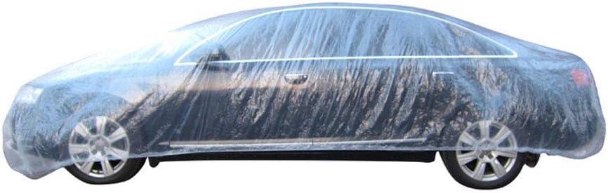 Etopars Clear Plastic Disposable Universal Elastic Band Car Covers Rain Dust Garage Cover Waterproof Temporary Auto 12ft X 22ft