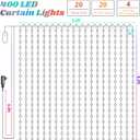 Avatar Controls Curtain Lights Year Round Lights, Programmable & Music-Sync Animated LED Curtain String Lights, 400 LED 6.2ft RGB Fairy Light APP Remote Control for Bedroom Wall Backdrop Yard Decor