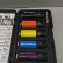 BILITOOLS 1/2 inch Drive Impact Lug Nut Socket Set, 15 17 19 21 22 MM Non-Marring Thin Wall Wheel Protector Nut Socket