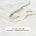 TOONOW Fleece Bed Blanket Queen Size 90x90 inches , Super Soft Fluffy Fuzzy Plush Blanket Geometric Pattern Cozy Microfiber Flannel Blankets for Couch, Bed, Sofa, Cream White