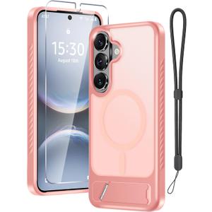 for Samsung Galaxy S26+ Plus Case with Screen Protector,Cute Pink