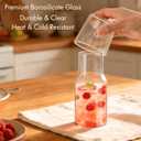 YOUEON 2 Sets 17 Oz Bedside Water Carafe and Glass Set, Nightstand Water Pitcher with Cup Lid, Juice & Mouthwash Bottle for Kitchen, Bedroom or Bathroom, Protective Foam Packaging