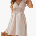 Blooming Jelly Womens Swimsuit Coverup Bathing Suit Cover Up Ruffle Sleeve V Neck Swim Cover Up Summer Beach Dress XL