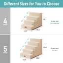 Dog Stairs for Small Dogs, 4 Tier Wider Pet Stairs for Couch and Beds, 17.7" H Non-Slip Dog Steps for Old Cats, Puppy, Small Medium Dogs, 17.7x23.6x17.7 inch, Beige