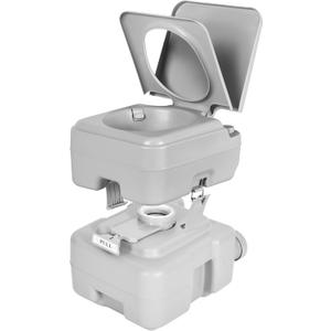 YITAHOME 6.1 Gallon Portable Toilet RV Travel Potty Detachable Waste Tank for Effortless Cleaning, T-Type Water Outlets, Handle Flush Pump for Camping, Boating, Hiking, RV, Trips
