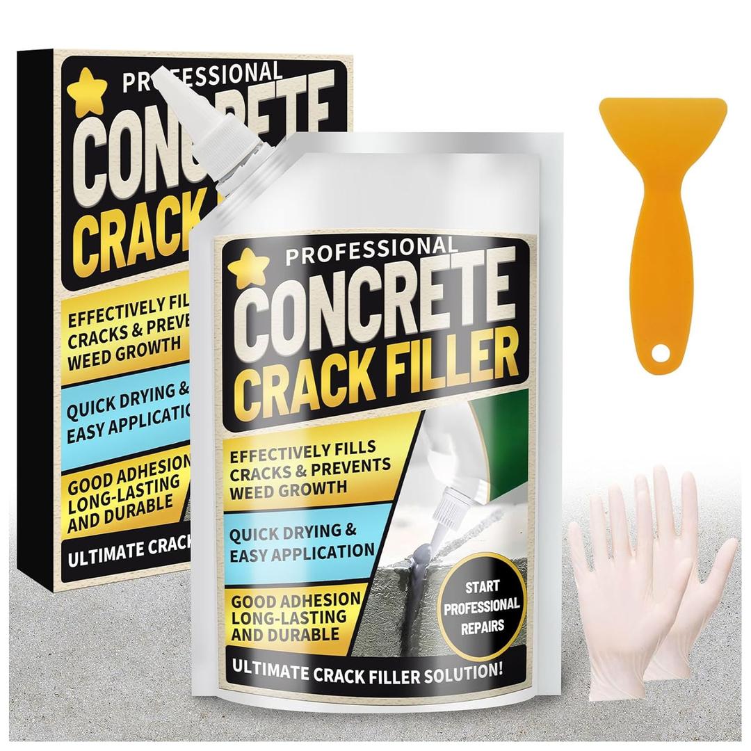 Concrete Crack Filler, 3.3 LB High Elasticity Cement Crack Filler, Gray Self Leveling Concrete Hole Repair, Flexible Flooring Cement Sealant for Driveway, Walkway, Foundation, Patio, Joint,Outdoor