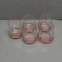 JOVGANK Pink Stemless Wine Glasses Set of 5 - Hand Blown White Red Stemless Wine Glass - 17 oz, [Lead-Free Crystal Glass] Large Short Glass Tumblers, Housewarming Gifts and Mother's Day Gift, Venus