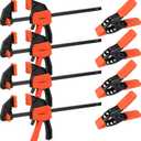 HORUSDY 8-Pack Bar and Spring Clamps for Woodworking - 4 Pieces 6" Bar, 4 Pieces 4" Spring, 75 LBS Load Limit, Quick F Clamp Set