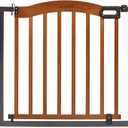 Summer Infant Anywhere Decorative Walk-Thru Pet and Baby Gate, 28 - 42.5 Wide, 30" Tall, Pressure Mounted, Insall In-between Rooms and Doorways, Walnut Wood with Metal Charcoal Accents