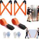 Moving Straps, 2-Person Lifting and Moving System Furniture Lifting Straps, Easily and Safely Move Appliances Mattresses Luggage Strap Heavy Objects up to 800lbs Shoulder Belt Moving Supplies (Medium, orange)