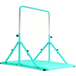 Foldable Gymnastic Bar, 9 Height Levels, 200 lbs Weight Capacity, 5 Ft Length Gymnastic Kip Bar with Mat, Gymnastic Equipment for Home and Gym Center Indoor Outdoor Use