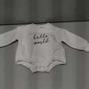 VISGOGO Newborn Infant Baby Boy Girls Oversized Romper Little Dude Sweater Onesie Coming Home Outfit Neutral Clothes (0-3 Months, Hello World-white)