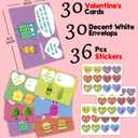 HIDEGRASS Funny Joke Valentine's Day Cards for Kids Classroom, 30 Pack Valentine Cards with 36 Stickers & 30 Envelops, Valentines Gifts for Boys Girls (Orange)