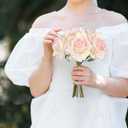 IPOPU Fake Roses,2 Bouquets 10PCS Real Touch Roses Artificial Flowers Faux Roses with Stems for Wedding Party Home Table Centerpieces Decoration(Pink Edge)