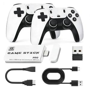 2026 Upgraded M15 Retro Game Stick Pro, 128GB Retro Gaming Console, Plug & Play HDMI Game Stick for TV PC, Supports Multiple Open-Source Emulator Platforms, Dual 2.4G Wireless Controllers