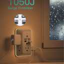 Surge Protector, Outlet Extender with Night Light, Addtam 5-Outlet Splitter and 4 USB Ports(2 USB C), USB Wall Charger Power Strip, Multi Plug Outlet for Home, Office, School, ETL Listed (White)