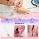 5 x 5 Pcs Heart Magnet for Cat Eye Gel Polish, Cat Eye Magnetic Nail Art Tool SetMagnet Sticks with Y-Shaped Guide for Nails, Magnetic Nail Art Tool for Stunning Cat Eye Effect, DIY Manicure Kit