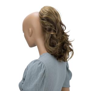 CAISHA 14" Wavy Clip On Ponytail With Butterfly Clip Hairpiece Heat-resistant Synthetic Fibres Blond Brown Mix H95