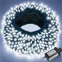 100FT 300 LED Christmas Lights, White Outdoor String Lights Waterproof with 8 Modes, Plug in Connectable Fairy Twinkle Light Green Wire for Indoor Patio Yard Holiday Party Decorations