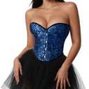 VONMELLI Bustier Corset Top Lace Up Overbust Shapewear Lingerie Cosplay Costume Small