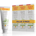 Burt's Bees Toothpaste, Natural Flavor, FluorideFree, Purely White, Zen Peppermint, 4.7 oz, Pack of 3