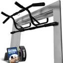 DMoose Fitness Pull Up Bar for Doorway - Upto 250 Lbs Capacity, No Screwing or Slipping, Hanging Pullup & Chin Up Bar for Door Frame - Multi Padded Grips for Strength Training with Installation Guide