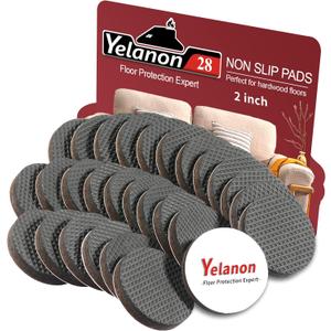 Yelanon Non Slip Furniture Pads -28 pcs 2" Furniture Grippers, Non Skid for Furniture Legs,Self Adhesive Rubber Feet Furniture Feet,Anti Slide Hardwood Floor Protector for Keep Couch Stoppers