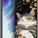 Case for Samsung Galaxy S22,Slim Anti-Drop Military-Grade TPU Protection with Shock-Absorbing Edges Cover for Samsung Galaxy S22 Case - Japanese Cute Sleepy Cat