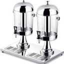BTZHY Drink Dispenser, Stainless Steel Juice Dispenser, Cold/Warm Drink Machine with Drain Pan, 8/16/24L Self-Service Beverage Machine, for Breakfast (Silver 16L) (16L US)