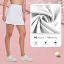 M MOTEEPI 16" Tennis Skirts for Women Pleated Golf Athletic Skorts Skirts with Shorts Pockets Running Pickleball Summer (X-Large, White)