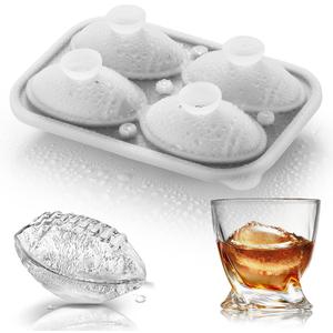 Silicone Football Ice Cube Mold Fun Shapes, Novelty Football Gifts, 2.2" Large Craft Round Sphere Ice Ball Molds For Game Day, Whiskey, Cocktails, Bourbon, Super Bowl
