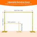 Pipe and Drape Backdrop Stand Kit 7x10ft, Heavy Duty Back Drop Adjustable Stand with Carry Bag, Metal Background Frame for Parties Wedding Birthday Decoration Photography Photo Booth Video - Gold