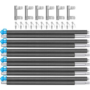 Universal Trampoline Replacement Enclosure Poles with Clamp and Hardware Fits 6 Straight Poles Trampoline
