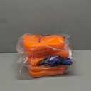 Fun Express 8 3/4" Bright Orange Giant Plastic Feet Stilts with Cording - 6 Pieces