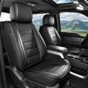 for Ford F150 Seat Covers 2009-2024 2025 2026 F250 F350 2017-2026
F450 Super Duty Premium Waterproof Leather Full Set XL XLT STX Lariat Platinum Crew Cab Truck(5 Seats,Blackline)