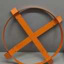 Garvee 55 gal Drum Dolly with Labor-Saving Handle,1200 LBS Capacity, Oil Drum Cart with Smooth-Rolling Wheels & Brake Wheels, Heavy Duty q235 Steel Barrel Drum Dollies for Garages Warehouse Workshop (Orange)