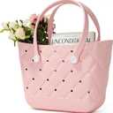 Beach Bag Rubber Tote Bag, Waterproof Washable Proof Travel Bag for Women Handbag for Sports Beach Market Pool