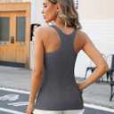 V FOR CITY Racerback Tank Tops for Women with Shelf Bra Cotton Wide Strap Camisole Yoga Cami Shirts 3 Pack, M