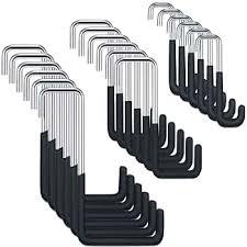 Hotop 20 Pcs Rafter Hanger Heavy Duty Large S Hooks Rafter Hanger for Garage Ladder Bike Fence Storage Organizer S Shaped Hooks(Black)