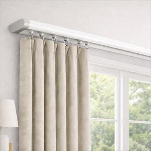 Silent Curtain Track Ceiling Mount 6'/8'/10'/12'/15', Wide 1.7" White Aluminum track Curtains Rail Set, Bedroom/Window/Hotel Drop Ceiling Curtains Tracks (without curtains & hooks) Single track 6ft